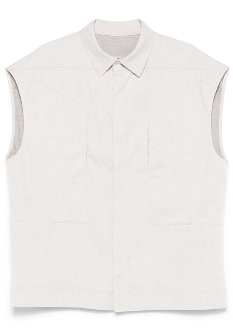 Giacca-camicia smanicata Jumbo in bianco sporco Rick Owens - uomo RICK OWENS | RU01E5776DRD41